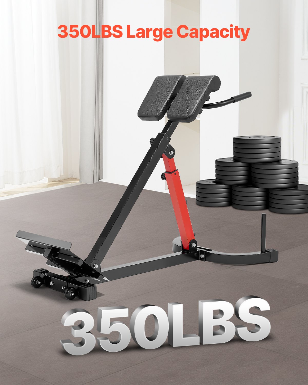 VEVOR multifunktionale Hyperextensionsbank Rückenstrecker Rückenverlängerung römischer Stuhl (Kohlenstoffstahl) 158 kg belastbare rollbare Rückentrainer Fitness-Hantelbank Heim-Fitnessstudio