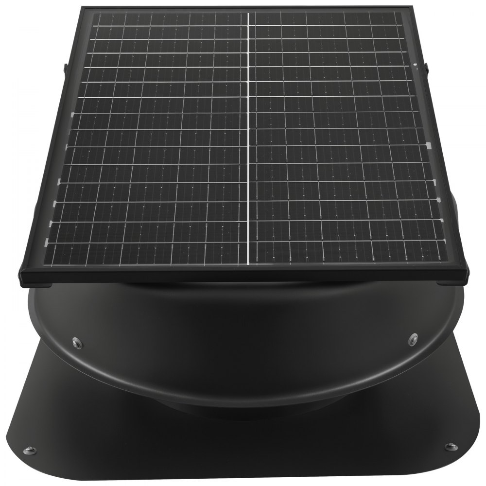 VEVOR Solar-Powered Fan, 50W Solar Roof Fan with Thermostat, Remote Control, 84950 L/min Airflow, Integrated Smoke Sensor with Automatic Shut-Off for Cooling & Dehumidifying