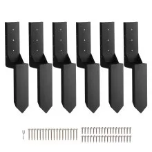 VEVOR Reparaturset für Zaunpfostenanker 6er-Pack Innendurchmesser 8,9 x 8,9 cm Stützpfosten aus Stahl für Zaunpfosten Anker-Erdspieß zur Reparatur von geneigten gebrochenen Holzzaunpfosten Umhüllung