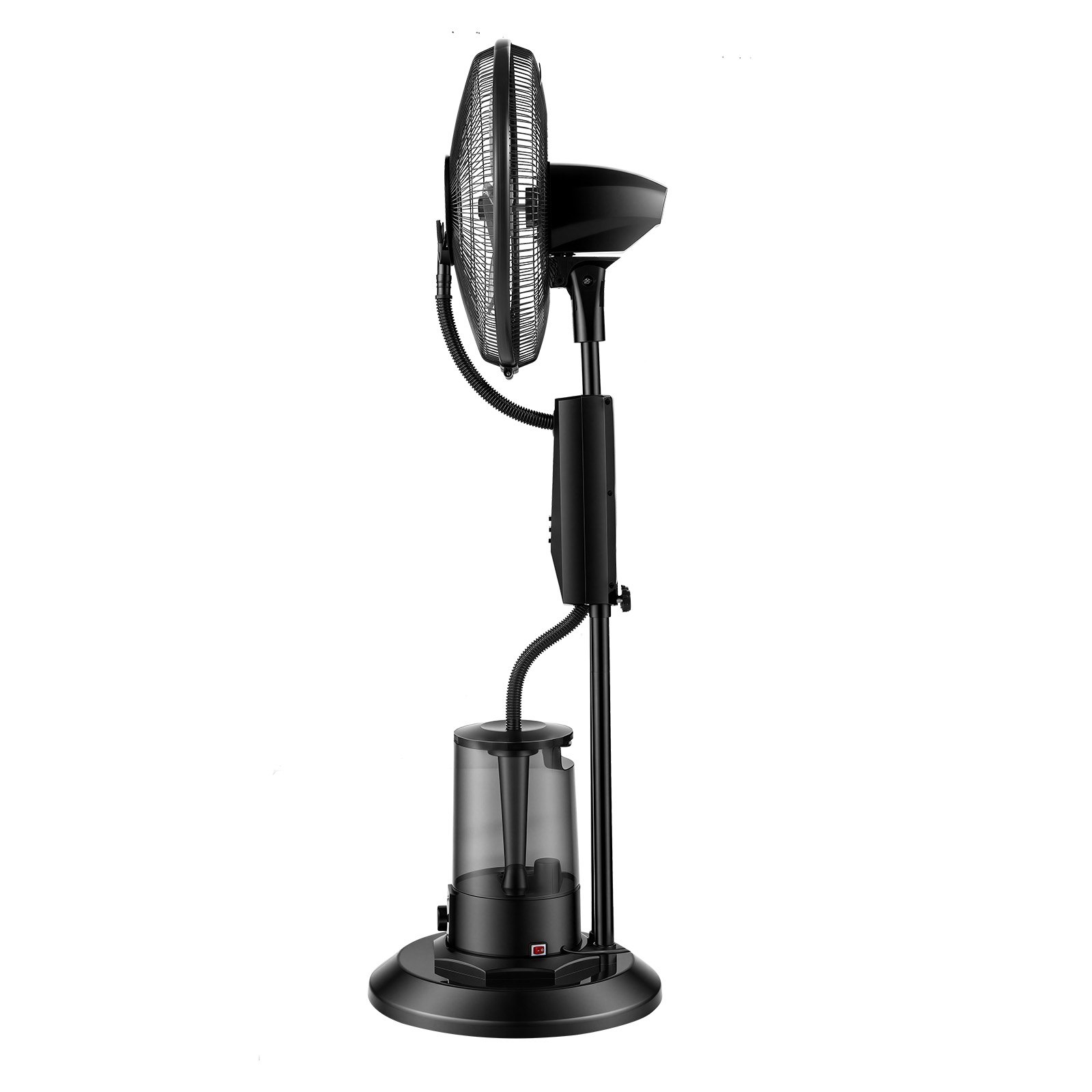 VEVOR Standventilator mit Sprühnebel, 75 W Ventilator mit 3 L Wassertank, 3 Windstufen, Timer & Fernbedienung, Luftbefeuchter mit Sprühsystem für Innen & Außen Garage, Terrasse, Wohnzimmer, 3 Modi