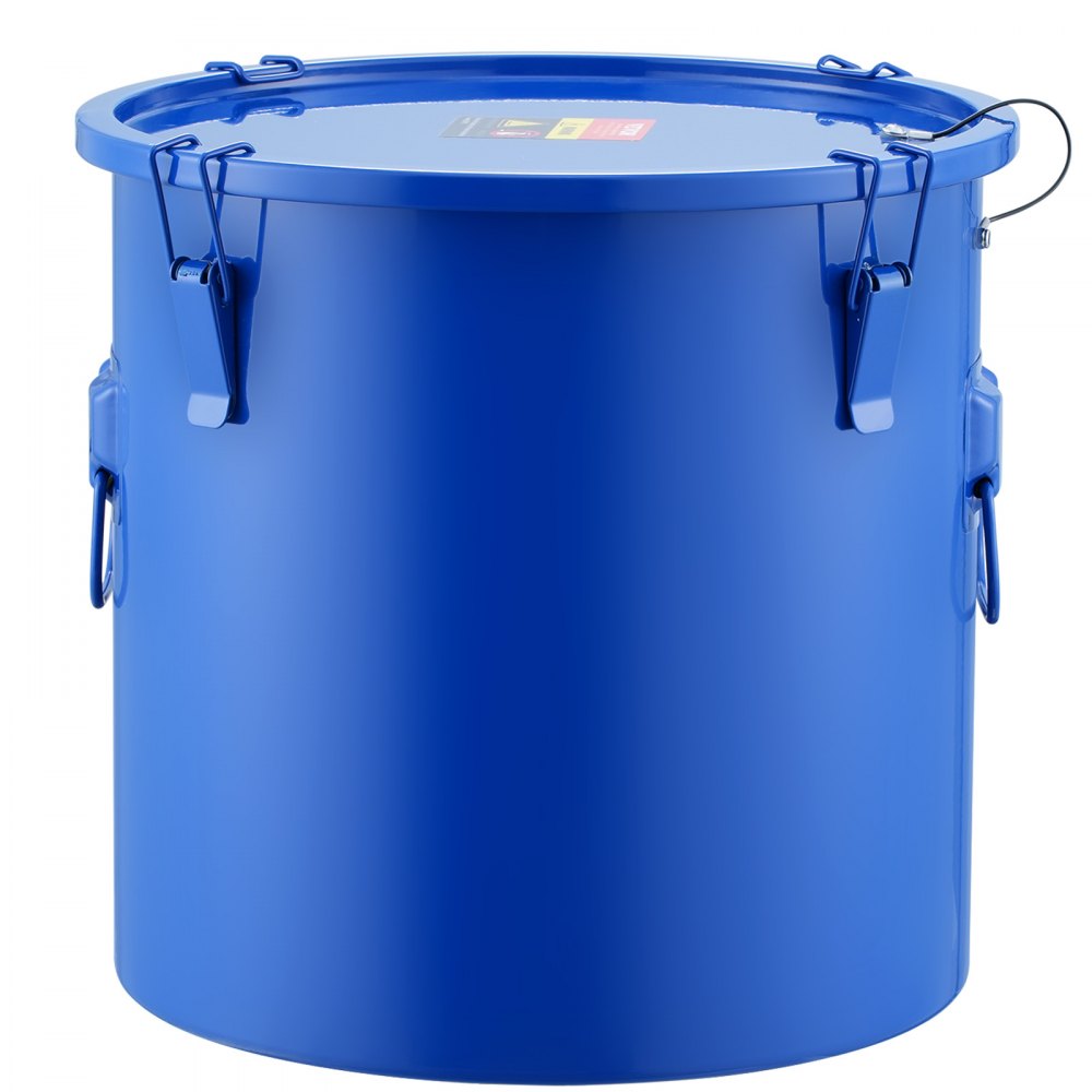VEVOR Frittierfetteimer Ölentsorgungsbehälter, 30 L Frittieröleimer aus Karbonstahl mit Rostfreier Beschichtung, Öltransportbehälter mit Deckel, Filterbeutel zum Filtern von Heißem Speiseöl, Blau