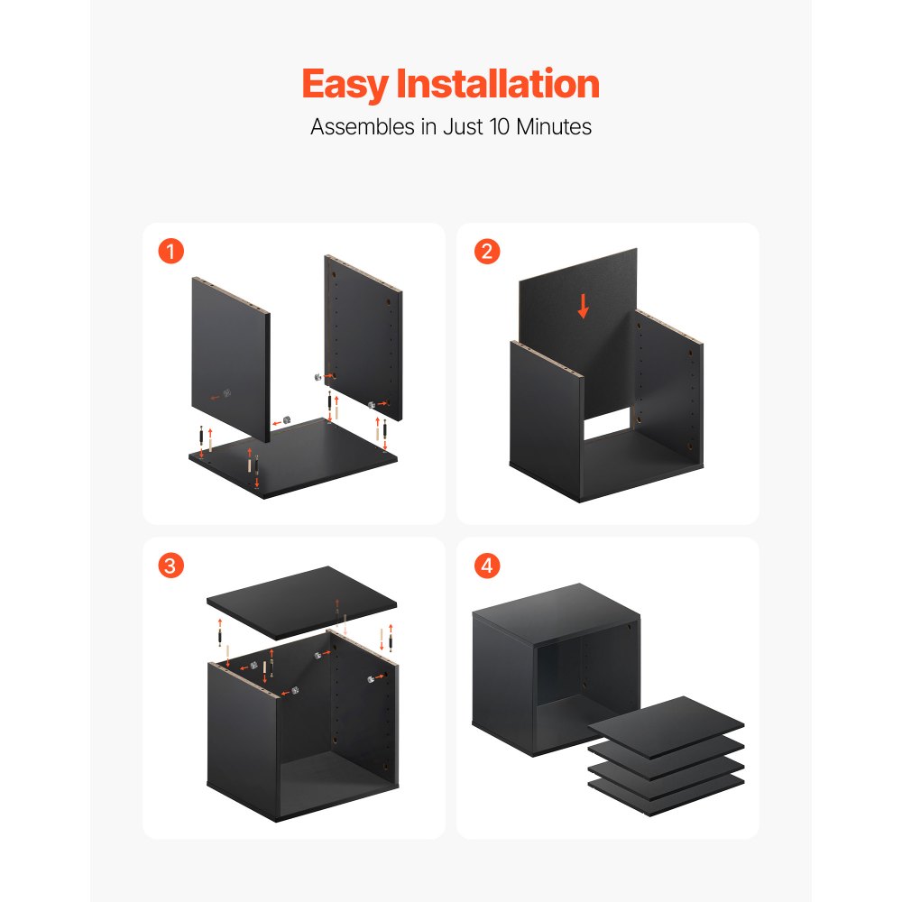 VEVOR Literature Organizer, 5 Compartments Office Mailbox with Adjustable Shelves, Wooden Mailbox Sorter with MDF, Countertop Office Home Classroom Storage Organizer for File, Document, Paper, Black