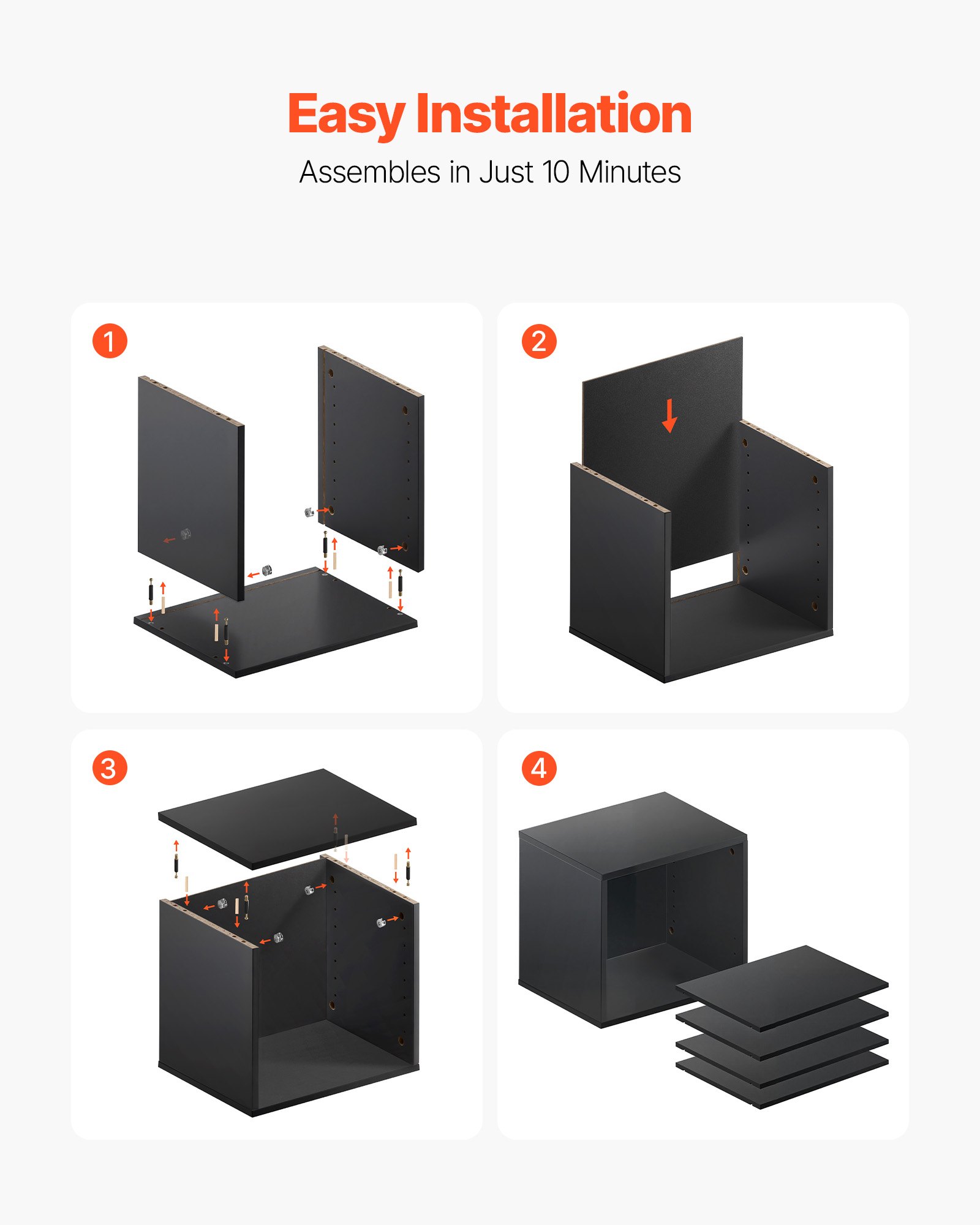 VEVOR Literature Organizer, 5 Compartments Office Mailbox with Adjustable Shelves, Wooden Mailbox Sorter with MDF, Countertop Office Home Classroom Storage Organizer for File, Document, Paper, Black