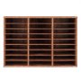 VEVOR Literature Organizer Document Tray with 27 Compartments & Removable Shelves, File Sorter Letter Tray Made of Wood, Chipboard, Storage for Office Classroom File Sorter Dark Brown