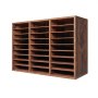 VEVOR Literature Organizer Document Tray with 27 Compartments & Removable Shelves, File Sorter Letter Tray Made of Wood, Chipboard, Storage for Office Classroom File Sorter Dark Brown