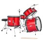 VEVOR Schlagzeug Set, 5-teilig, Drum Kit für Anfänger, inkl. Basstrommel, Snare, Tomtoms, Standtom, Crash-Becken, Hi-Hat mit Ständer, Musik-Lern-Instrumentenset, für Kinder von 6–13 Jahren (rot)