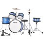VEVOR Schlagzeug Set, 5-teilig, 35,6 cm Basstrommel, 20,3 cm Snare, 15,2 cm & 20,3 cm Tomtoms, 25,4 cm Standtom, 25,4 cm Crash-Becken, 20,3 cm Hi-Hat mit Ständer, für Kinder von 6–13 Jahren (blau)