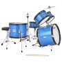 VEVOR Schlagzeug Set, 5-teilig, inkl. 40,6 cm Basstrommel, 25,4 cm Snare, 20,3 cm & 25,4 cm Tomtoms, 33 cm Standtom, 25,4 cm Crash-Becken & 20,3 cm Hi-Hat, für Kinder von 6–13 Jahren, Blau