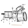 VEVOR Schlagzeug Set, 5-teilig, inkl. 40,6 cm Basstrommel, 25,4 cm Snare, 20,3 cm & 25,4 cm Tomtoms, 33 cm Standtom, 25,4 cm Crash-Becken & 20,3 cm Hi-Hat, für Kinder von 6–13 Jahren Silber