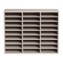 VEVOR 27 Compartments Wood Literature Organizer, Adjustable Shelves, Medium Density Fiberboard Mail Center, Office Home School Storage for Files, Documents, Papers, Magazines, Grey