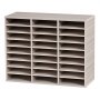 VEVOR 27 Compartments Wood Literature Organizer, Adjustable Shelves, Medium Density Fiberboard Mail Center, Office Home School Storage for Files, Documents, Papers, Magazines, Grey