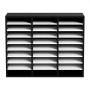 VEVOR 27 Compartments Wood Literature Organizer, Adjustable Shelves, Medium Density Fiberboard Mail Center, Office Home School Storage for Files, Documents, Papers, Magazines, Black+White