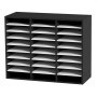 VEVOR 27 Compartments Wood Literature Organizer, Adjustable Shelves, Medium Density Fiberboard Mail Center, Office Home School Storage for Files, Documents, Papers, Magazines, Black+White