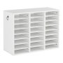 VEVOR Wood Literature Organizer 24 Compartments Office Mailboxes White, Countertop Literature Sorter for Files Documents Papers, with Adjustable Shelves, for Office, Home, Classroom Organization
