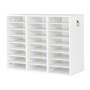 VEVOR Wood Literature Organizer 24 Compartments Office Mailboxes White, Countertop Literature Sorter for Files Documents Papers, with Adjustable Shelves, for Office, Home, Classroom Organization