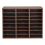 VEVOR Wood Literature Organizer 24 Compartments Office Mailboxes Brown, Countertop Literature Sorter for Files Documents Papers, with Adjustable Shelves, for Office, Home, Classroom Organization