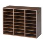 VEVOR Wood Literature Organizer 24 Compartments Office Mailboxes Brown, Countertop Literature Sorter for Files Documents Papers, with Adjustable Shelves, for Office, Home, Classroom Organization