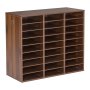 VEVOR Wood Literature Organizer 27 Compartments Office Mailboxes Brown, Countertop Literature Sorter for Files Documents Papers, with Adjustable Shelves, for Office, Home, Classroom Organization