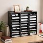 VEVOR Dokumentenablage Holz Schreibtisch Organizer mit 27 Fächern Schwarz, Ablagefach für Standard-A4-Dokumente Akten & Papiere, mit Verstellbaren Einlegböden für Büro, Zuhause & Klassenzimmer, MDF