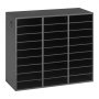VEVOR Dokumentenablage Holz Schreibtisch Organizer mit 27 Fächern Schwarz, Ablagefach für Standard-A4-Dokumente Akten & Papiere, mit Verstellbaren Einlegböden für Büro, Zuhause & Klassenzimmer, MDF