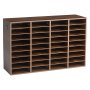 VEVOR Wood Literature Organizer 36 Compartments Office Mailboxes Brown, Countertop Literature Sorter for Files Documents Papers, with Adjustable Shelves, for Office, Home, Classroom Organization