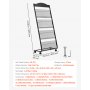 VEVOR Brochure Display Rack, 4-Tier Magazine Literature Display Stand with Wheels, Movable Floor Standing Magazine Rack, Heavy Duty Newspaper Catalog Holders for Shop Exhibitions Office Craft Fairs