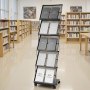 VEVOR faltbarer Prospektständer Zeitschriftenständer mit 5 Taschen, rollbarer Literaturständer Kataloghalter Schrägsteller, Buchständer Bodenaufsteller für Messe, Büroshows, Ausstellung