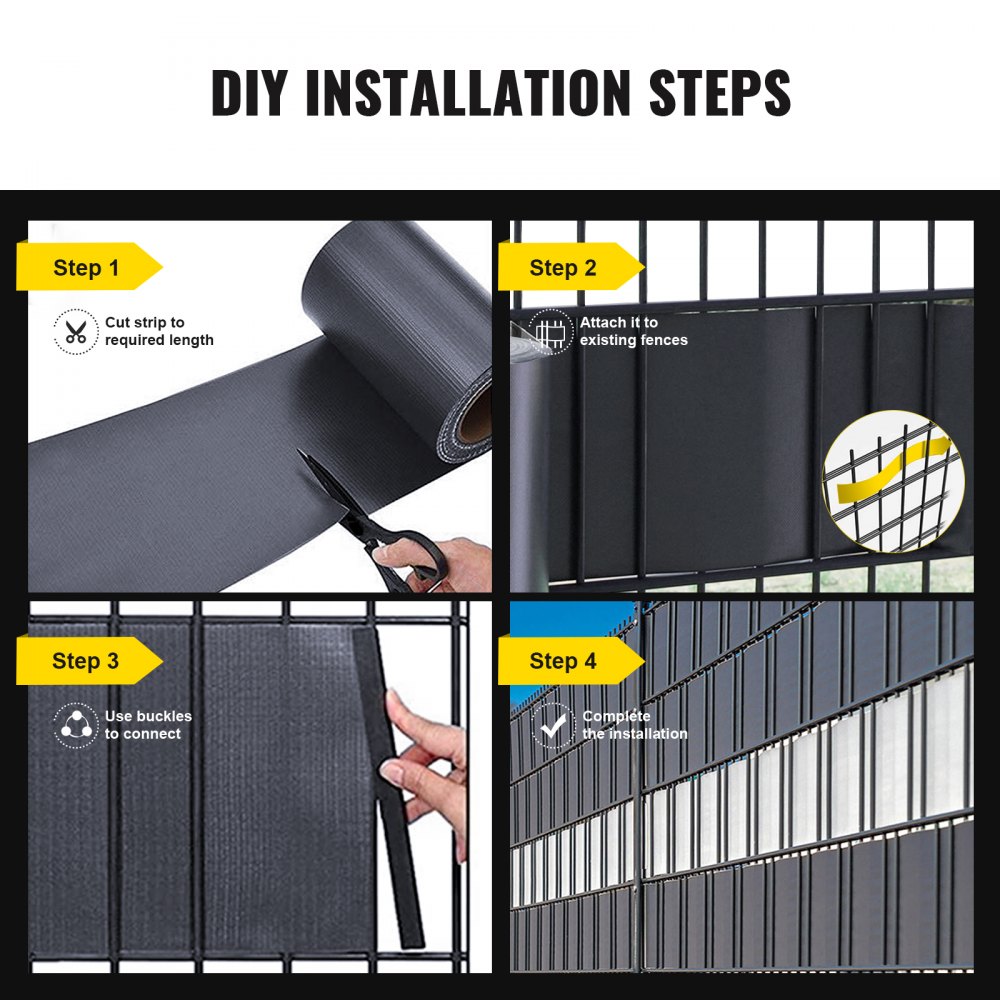 Vevor 2x70m Pvc Sichtschutz Streifen Doppelstabmatten Sichtschutzfolie Anthrazit