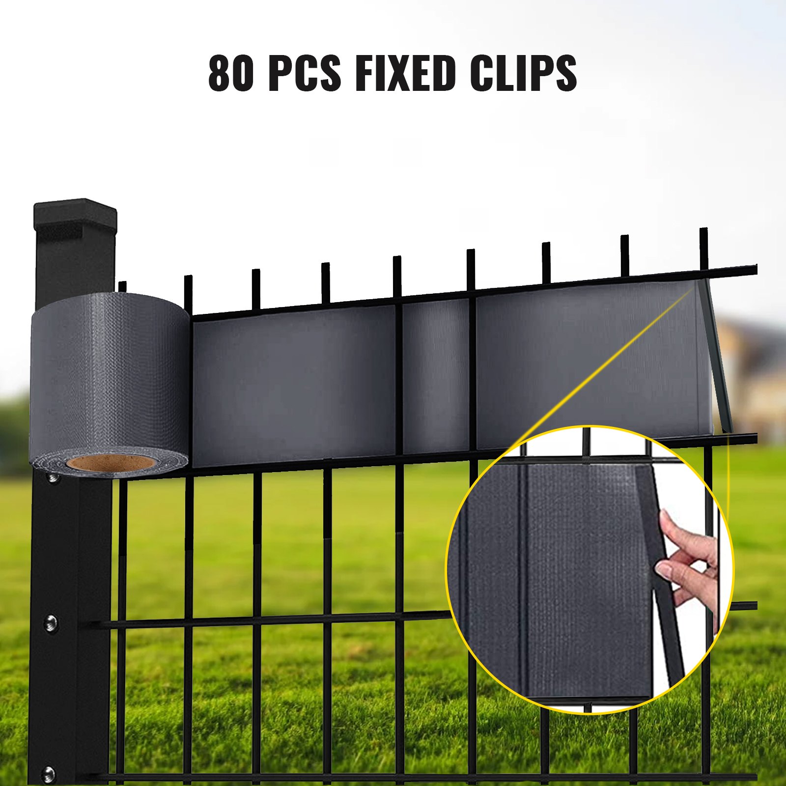 Vevor 2x70m Pvc Sichtschutz Streifen Doppelstabmatten Sichtschutzfolie Anthrazit