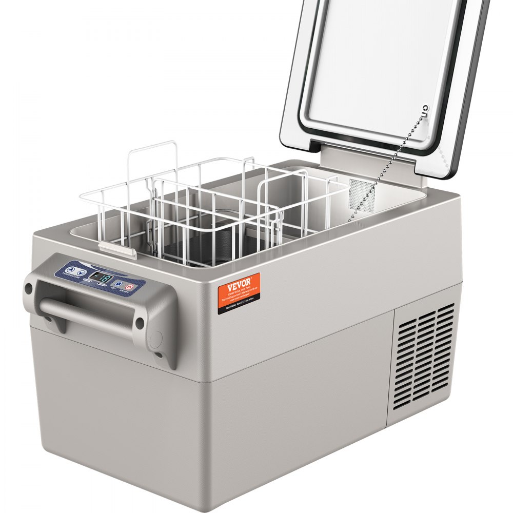 VEVOR Autokühlschrank, 12-Volt-Autokühlschrank, Tragbarer 32-Liter-Gefrierschrank mit zwei Zonen, einstellbarer Bereich von -4 ℉ bis 50 ℉, 12/24 V DC und 100-240 V AC-Kompressorkühler Outdoor