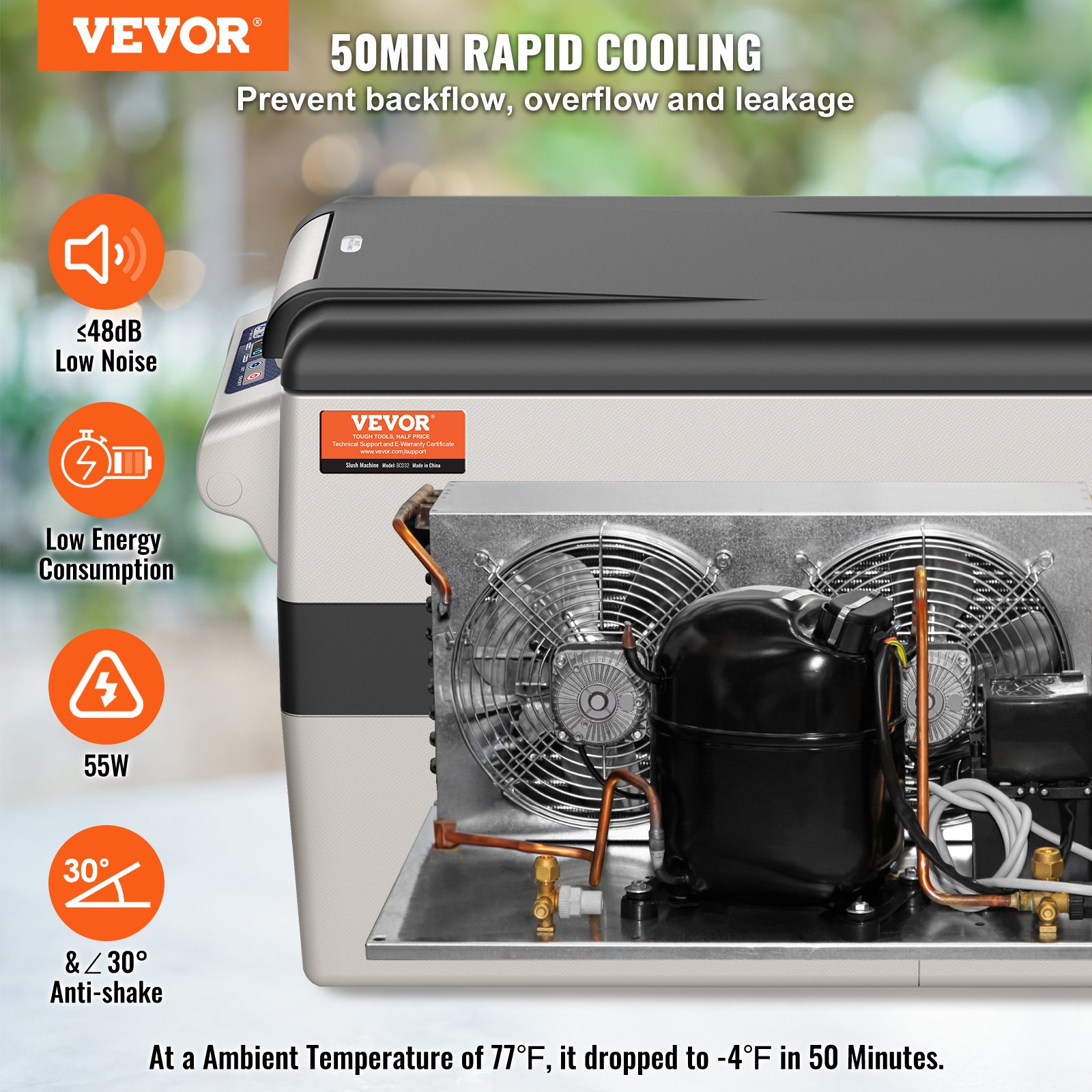 VEVOR Autokühlschrank, 12-Volt-Autokühlschrank, Tragbarer 42-Liter-Gefrierschrank mit zwei Zonen, Einstellbarer Bereich von -4 ℉ bis 50 ℉, 12/24 V DC und 100-240 V AC-Kompressorkühler Outdoor