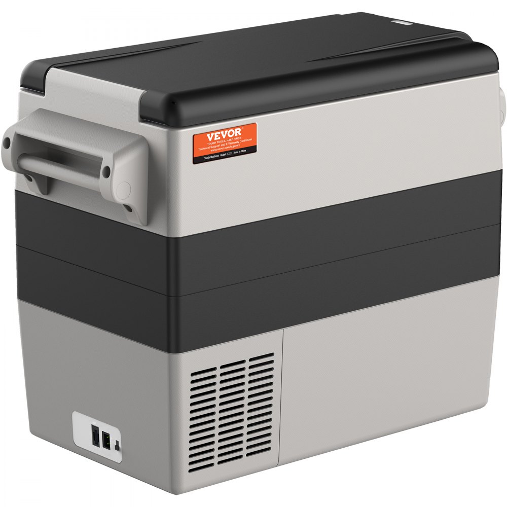 VEVOR 12 V Autokühlschrank Auto Kühlbox, Tragbarer 52-Liter-Gefrierschrank mit zwei Zonen & Griff, Einstellbarer Bereich von -20~10 ℃, Kompressorkühler Lkw Boot Outdoor Camping