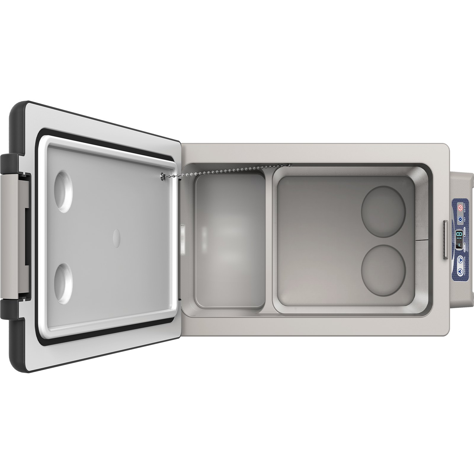 VEVOR 12 V Autokühlschrank Auto Kühlbox, Tragbarer 52-Liter-Gefrierschrank mit zwei Zonen & Griff, Einstellbarer Bereich von -20~10 ℃, Kompressorkühler Lkw Boot Outdoor Camping