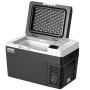 VEVOR 25L Compressor Cooler with Freezer Compartment and LED Display for Travel, -20 to 20°C, 12/24V DC and 110/240V AC, Portable Car Refrigerator with ECO/MAX Mode for Car, Camping, Boat and Motorhome
