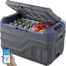 VEVOR Autokühlschrank, 12-Volt-Autokühlschrank, tragbarer 30-Liter-Einzelzonen-Gefrierschrank mit eingebautem Licht, -20 °C bis 20 °C, 12/24 V DC und 100–240 V AC-Kompressorkühler für Outdoor, Camping, Wohnmobil