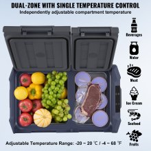 VEVOR Tragbarer Kühlschrank Gefrierfach Auto 35L Dual Zone Tragbar 60W Kühlbox