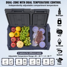 VEVOR Tragbarer Kühlschrank Gefrierfach Auto 40L Dual Zone 60W Kühlbox Camping