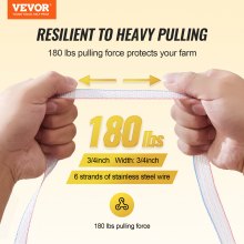 VEVOR Elektrozaunband, 1640 Fuß 500 m Polytape-Zaun-Heißdraht, 3/4 Zoll Breite, 6 Edelstahlstränge für zuverlässige Leitfähigkeit, UV- und Rostbeständigkeit, tragbarer Polydraht für Pferde und Rinder