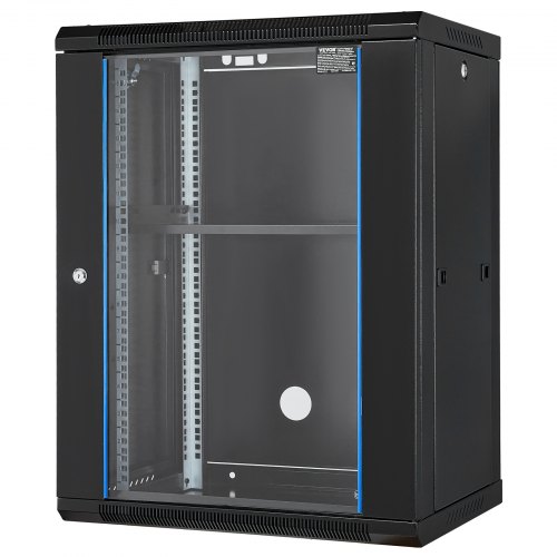 VEVOR 15U Netzwerkschrank Serverschrank 457,2mm Wandgehäuse Server Rack Schwarz