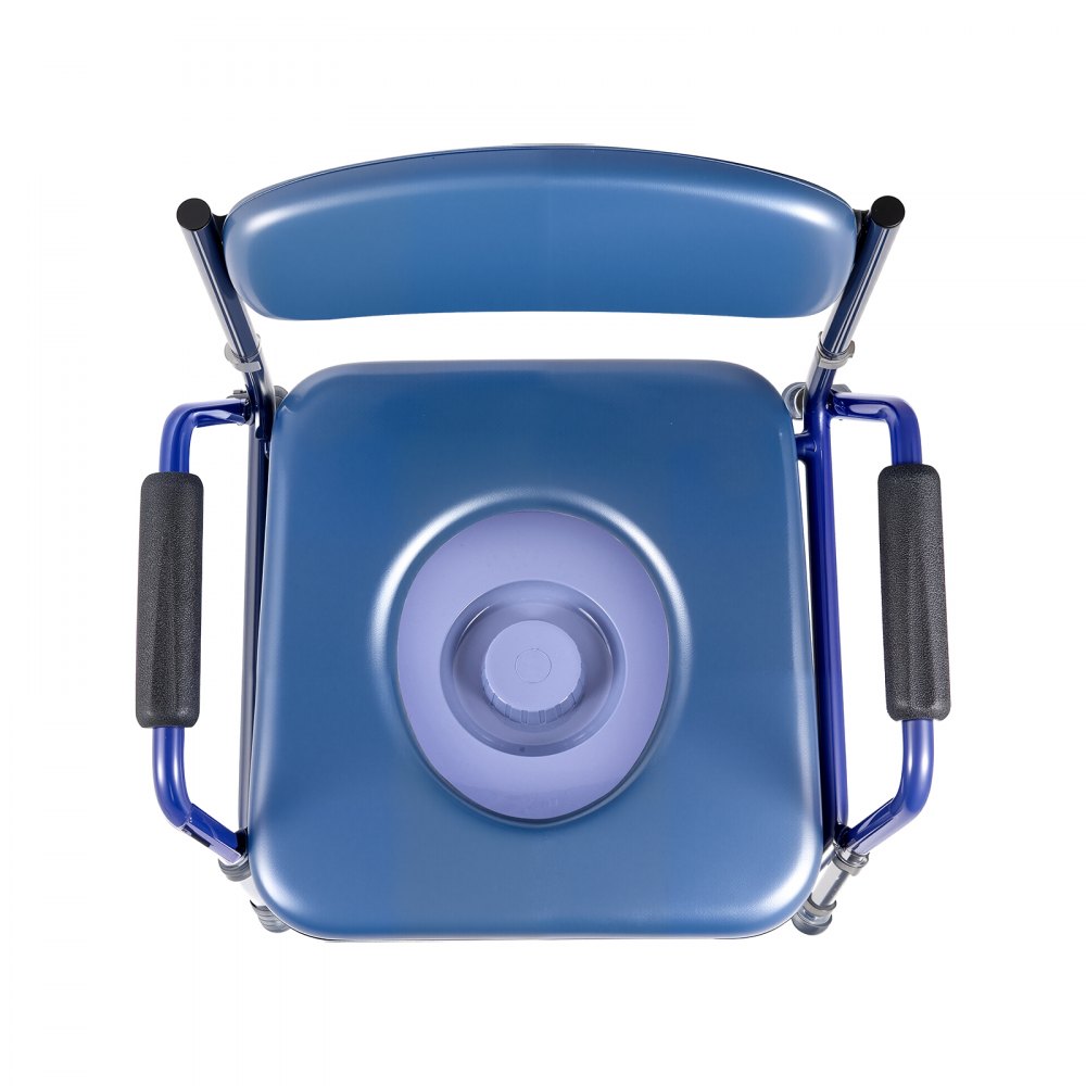 VEVOR Nachttoilettenstuhl 181 kg belastbar, Toilettensitzerhöhung mit gepolsterter Sitzfläche & Rückenlehne, abnehmbarer 5 L Eimer, höhenverstellbarer Toilettenstuhl (815-915 mm) für Erwachsene