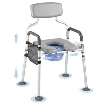 VEVOR Nachttoilettenstuhl Toilettensitzerhöhung 227kg Höhenverstellbar 4 in 1