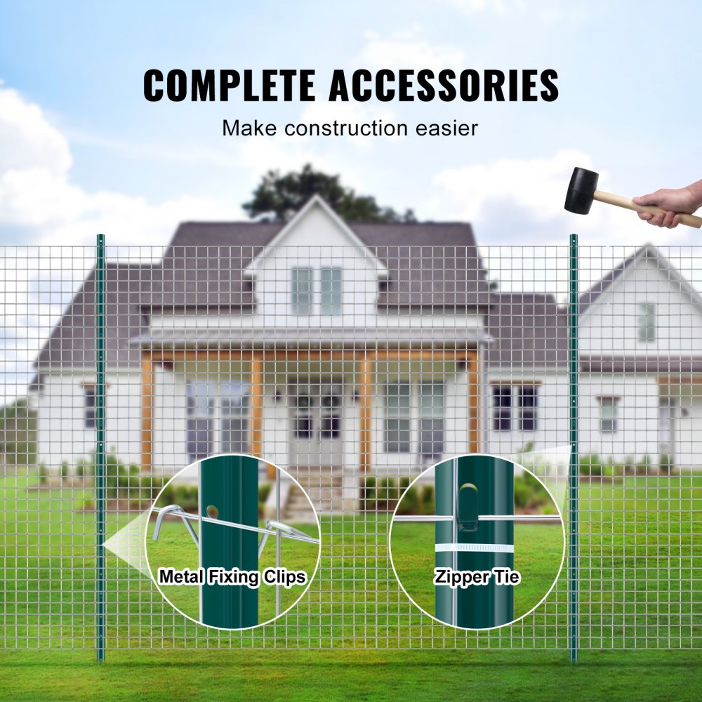 VEVOR 6 Fuß Zaunpfosten, 6er-Pack T-Pfosten Hochleistungs-Zaunpfosten aus Metall, stabile Zaunpfähle aus Stahl für Gartenhof, Rasen, Bauernhöfe und Maschendrahtzäune im Freien, grün