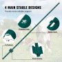 VEVOR 6 Fuß Zaunpfosten, 6er-Pack T-Pfosten Hochleistungs-Zaunpfosten aus Metall, stabile Zaunpfähle aus Stahl für Gartenhof, Rasen, Bauernhöfe und Maschendrahtzäune im Freien, grün