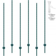 VEVOR 6er-Set Zaunpfosten 182,88cm Weidezaunpfahl Zaunpfahl Metallzaunpfosten