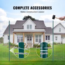 VEVOR 7 Fuß Zaunpfosten, 10er-Pack T-Pfosten Hochleistungs-Zaunpfosten aus Metall, stabile Zaunpfähle aus Stahl für Gartenhof, Rasen, Bauernhöfe und Maschendrahtzäune im Freien, grün