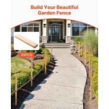 VEVOR Holzpfähle, 25 Stk. 12,7x38,1x914,4 mm Holzpflöcke, Holzpfosten mit scharfer Spitze, Zaunpfähle aus Tannenholz, Wegweiser für Schlammzäune, Hinterhofbegrenzungen, Grundlinien