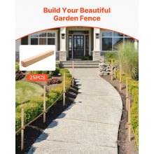 VEVOR Holzpfähle, 25 Stk. 19,05x19,05x914,4 mm Holzpflöcke, Holzpfosten mit scharfer Spitze, Zaunpfähle aus Tannenholz, Wegweiser für Schlammzäune, Hinterhofbegrenzungen, Grundlinien