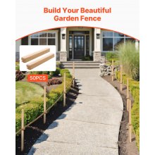 VEVOR Holzpfähle, 50 Stk. 19,05x19,05x914,4 mm Holzpflöcke, Holzpfosten mit scharfer Spitze, Zaunpfähle aus Tannenholz, Wegweiser für Schlammzäune, Hinterhofbegrenzungen, Grundlinien