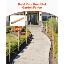 VEVOR Holzpfähle, 25 Stk. 19,05x19,05x1219,2 mm Holzpflöcke, Holzpfosten mit scharfer Spitze, Zaunpfähle aus Tannenholz, Wegweiser für Schlammzäune, Hinterhofbegrenzungen, Grundlinien