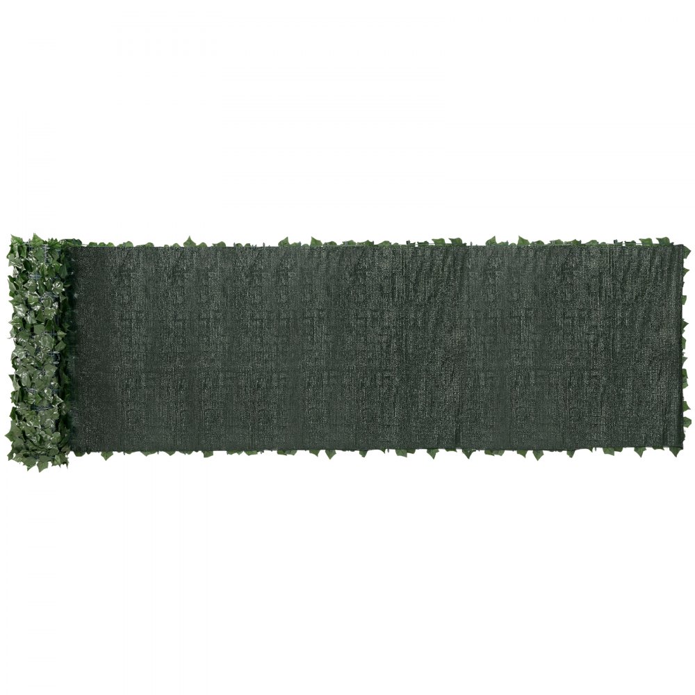 VEVOR Sichtschutzzaun 990x5020mm künstlicher grüner Wandschirm Efeuzaun mit Netzgeweberückseite und verstärkter Verbindung, künstliche Hecken mit Weinblättern als Dekoration für Garten Hof Balkon